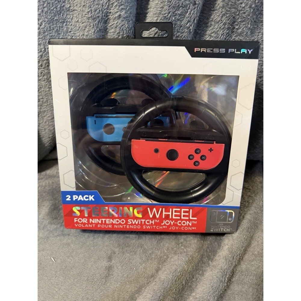 Mario Kart Steering Wheel for Nintendo Switch Joy-Con‎ Black 2 Pack Racing Wheel